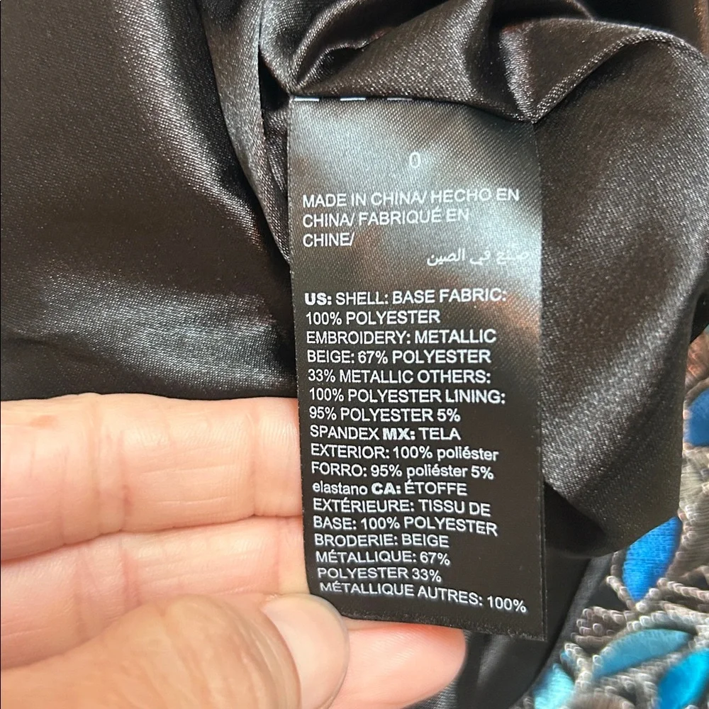 WHBM White House Black Market Black & Blue Metallic Sheath Dress NWT, size 0